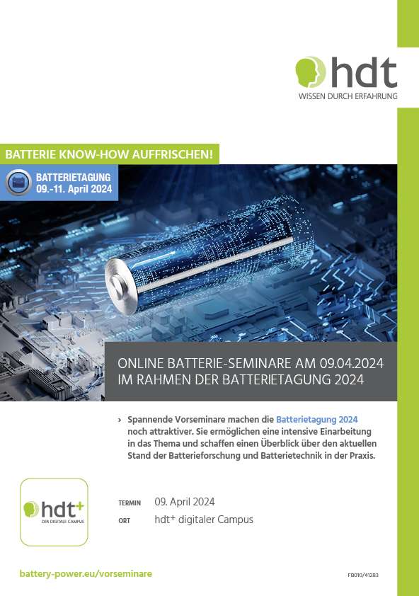 41283 HDT 2311 VF Vorseminare Batterietagung 2024 Titel